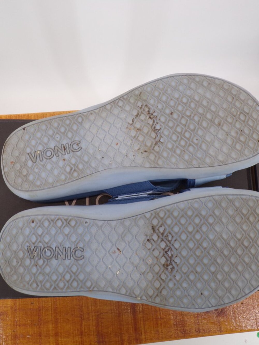 Vionic Womens Sandals Cross Strap Slide Orthotic Blue Size 7 - Picture 7 of 8